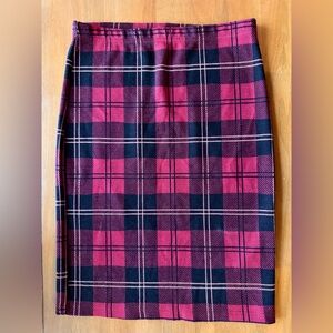 TopShop - Plaid Pencil Skirt - Red and Black